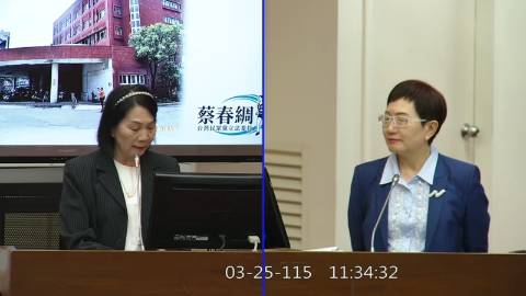 2026-03-25 09:00 第11屆 第5會期 主辦單位:財政委員會 蔡春綢委員質詢封面