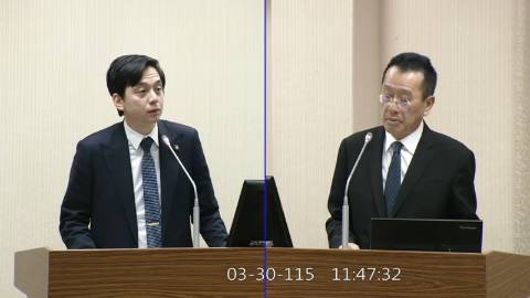 2026-03-30 09:00 第11屆 第5會期 主辦單位：外交及國防委員會 牛煦庭委員質詢封面
