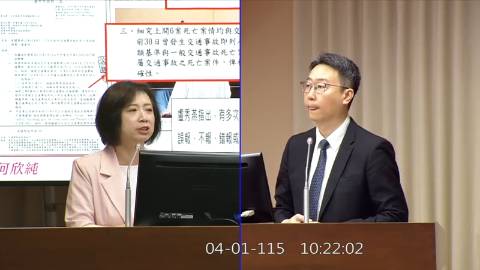 2026-04-01 09:00 第11屆 第5會期 主辦單位：交通委員會 何欣純委員質詢封面