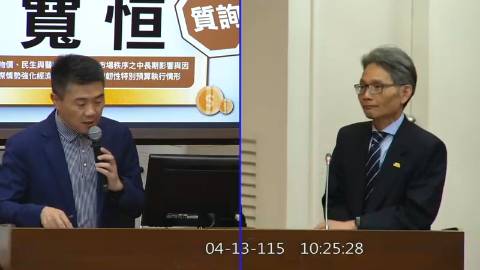 2026-04-13 09:00 第11屆 第5會期 主辦單位：財政委員會 顏寬恒委員質詢封面