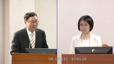 2026-04-15 09:00 第11屆 第5會期 主辦單位：司法及法制委員會 翁曉玲委員質詢封面