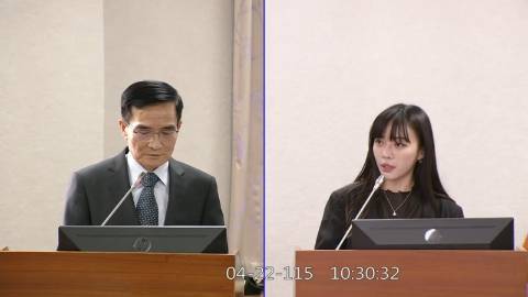 2026-04-22 09:00 第11屆 第5會期 主辦單位：司法及法制委員會 黃捷委員質詢封面