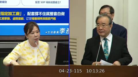 2026-04-23 09:00 第11屆 第5會期 主辦單位：財政委員會 李彥秀委員質詢封面