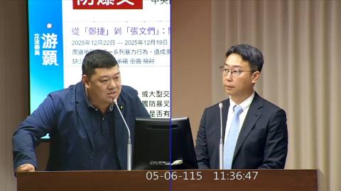 2026-05-06 09:00 第11屆 第5會期 主辦單位：交通委員會 游顥委員質詢封面