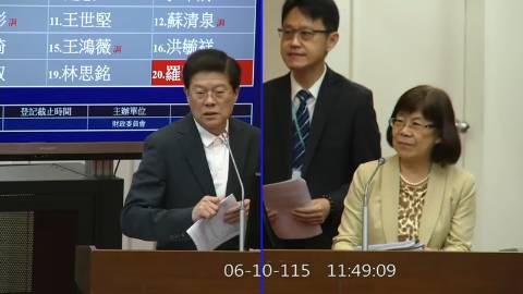 2026-06-10 09:00 第11屆 第5會期 主辦單位：財政委員會 羅明才委員質詢封面
