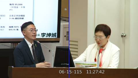 2026-06-15 09:30 第11屆 第5會期 主辦單位:財政委員會 李坤城委員質詢封面