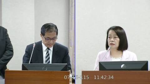 2026-07-15 09:00 第11屆 第5會期 主辦單位:司法及法制委員會 許宇甄委員質詢封面