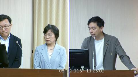 2026-08-12 09:00 第11屆 第5會期 主辦單位:內政委員會 牛煦庭委員質詢封面