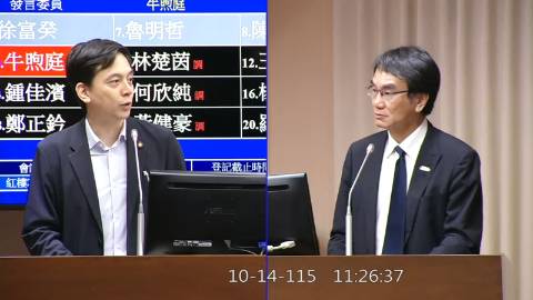 2026-10-14 09:00 第11屆 第6會期 主辦單位:交通委員會 牛煦庭委員質詢封面